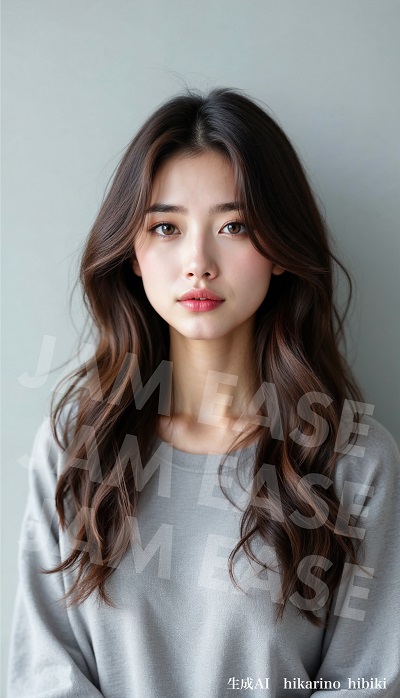 ロングヘアーの女性のカタログ写真